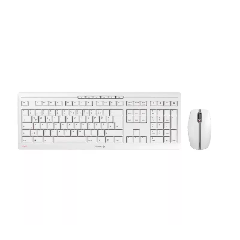 Tastiera CHERRY Stream Desktop Recharge mouse inclusi universale RF wireless QWERTZ tedesco grigio