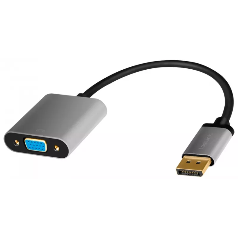 LogiLink CDA0109 Adattatore cavo DisplayPort a VGA 0,15 m nero grigio