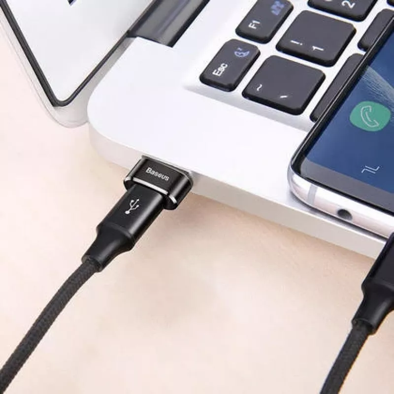 Adattatore convertitore Baseus da connettore maschio USB a connettore femmina Type-C nero