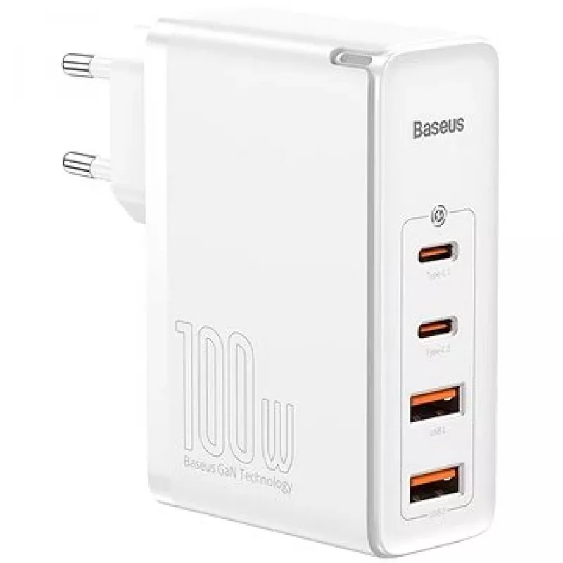 Caricabatterie da viaggio Baseus GaN2 Pro Quick 2x USB + 2x USB-C, 100W, EU (bianco)