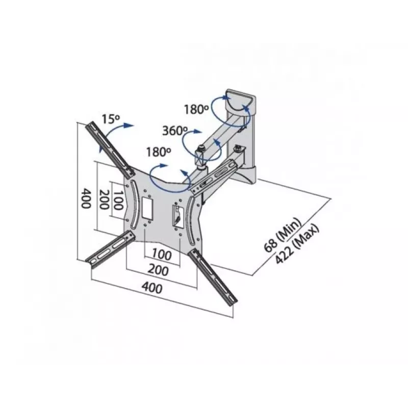 Supporto da parete per TV TB TB-254E fino a 60 pollici 30 kg