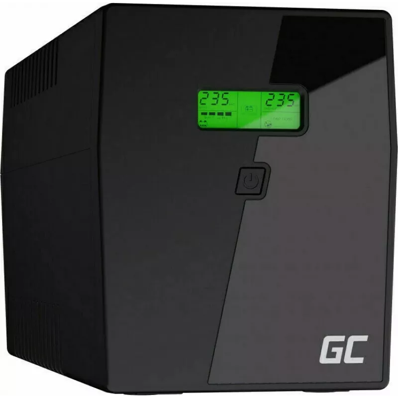Gruppo di continuità Green Cell UPS09 — Line-Interactive 3 kVA / 1400 W, 230 V, LCD, tower, 5 prese Type-F
