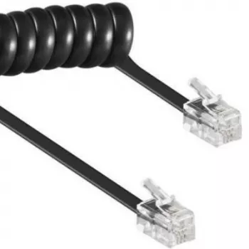 Cavo a spirale RJ10/4P4C/2m/nero