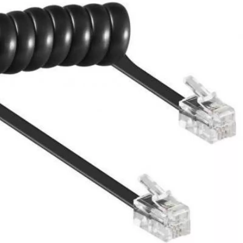 Cavo a spirale RJ10/4P4C/2m/nero