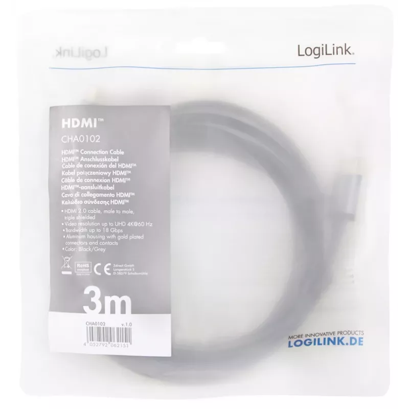 Cavo HDMI LogiLink CHA0102 3 m