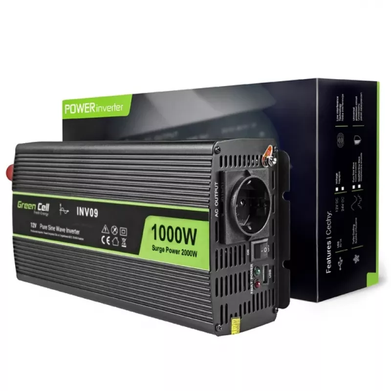 Green Cell INV09 convertitore di tensione auto 1000 W nero