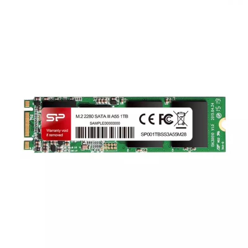 Silicon Power A55 SP001TBSS3A55M28 SSD da 1 TB, M.2 2280, SATA III, 560/530 MB/s, SLC