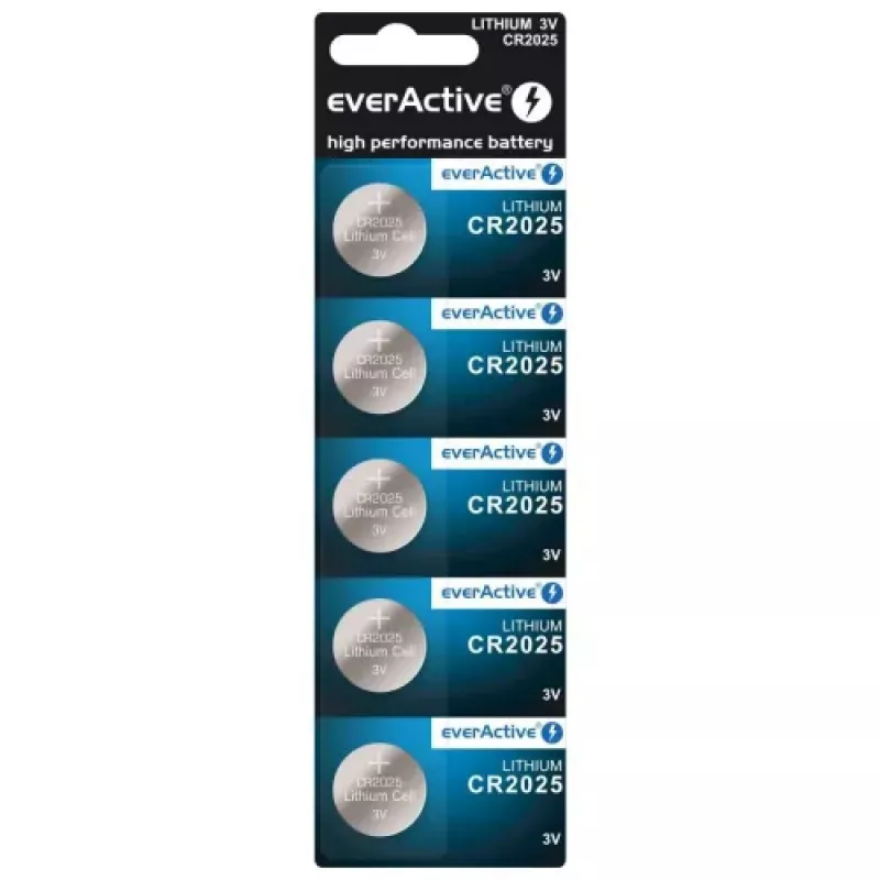 Batterie al litio mini everActive CR2025 - Blister 5 pz.