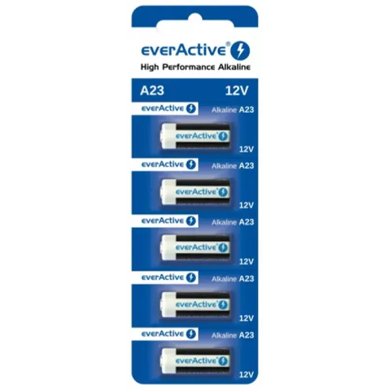 Confezione batterie alcaline everActive A23 12V, 5 pezzi blister — per telecomandi e piccola elettronica