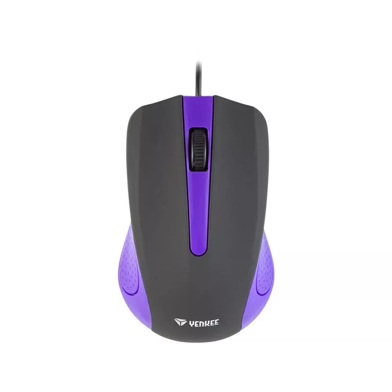 Mouse USB con cavo, 3 tasti, superficie gommata