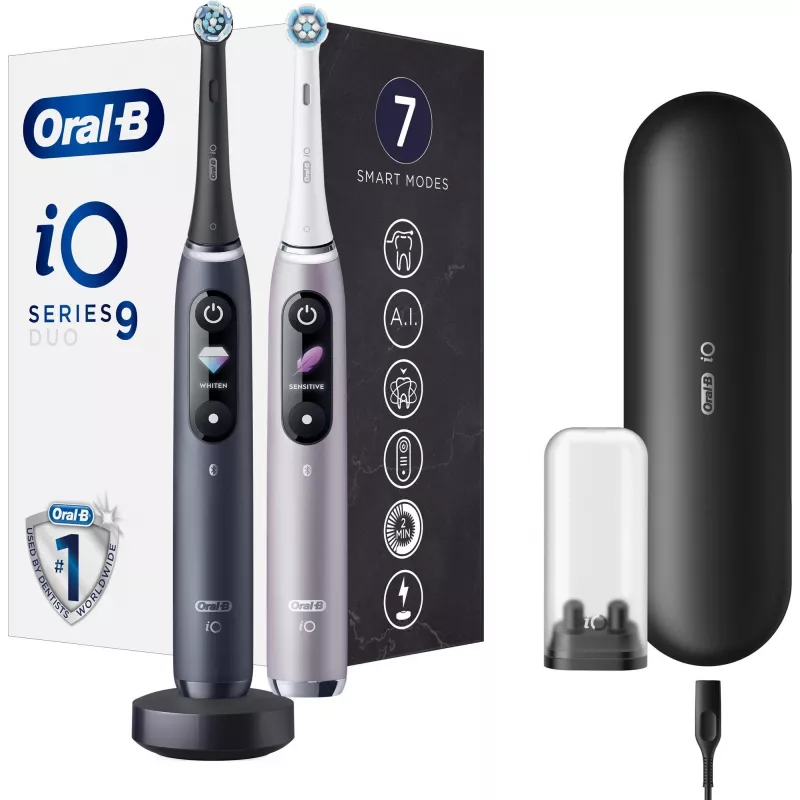 Spazzolino Oral-B iO Series 9 Duo 2 pezzi nero onice/quarzo rosa