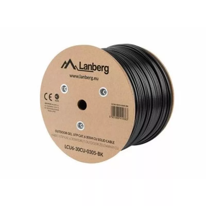 Cavo di rete Lanberg LCU6-30CU-0305-BK nero 305 m Cat.6 U/UTP (UTP) per esterni