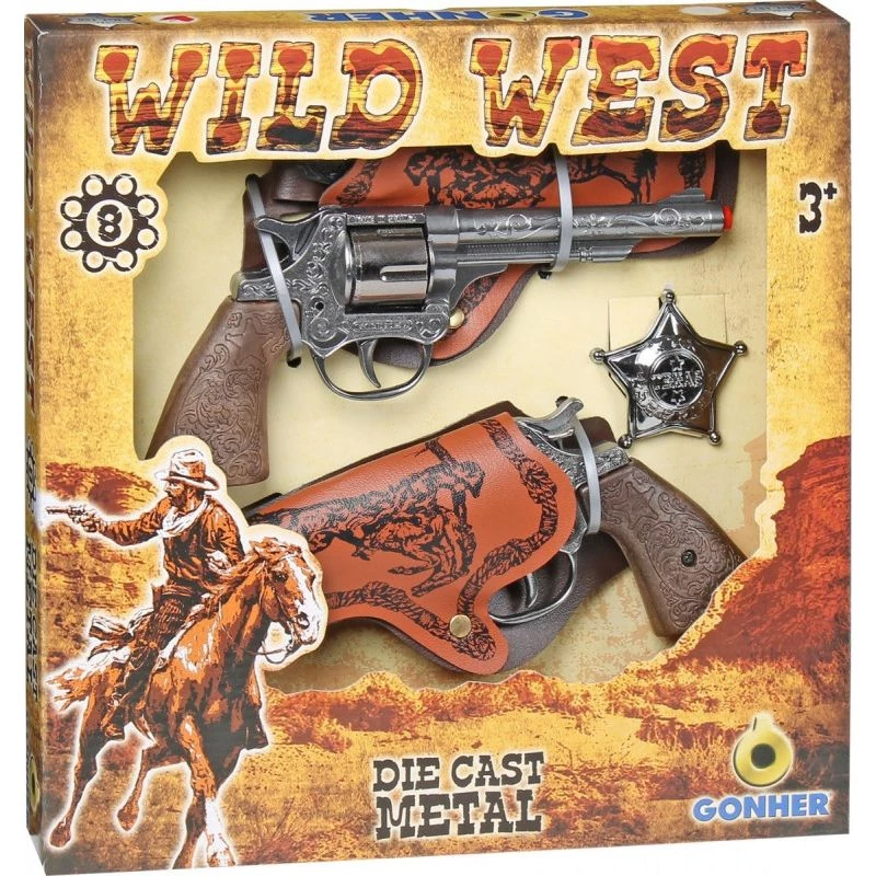 Revolver 8 colpi 2 pezzi + distintivo GONHER 158/0 Pulio
