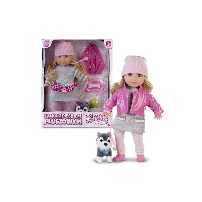 Bambola Artyk Natalia con cane di peluche 35 cm, Artyk 121661