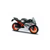 Modellino moto in pressofusione KTM RC390 1:18 con supporto espositivo