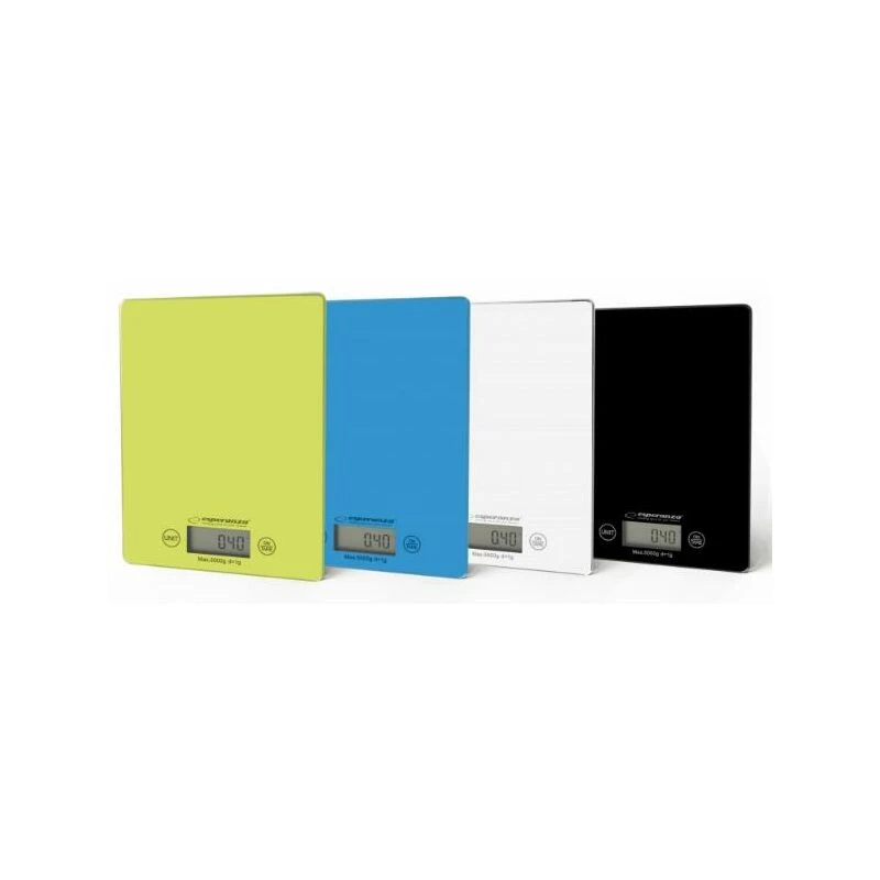 Esperanza EKS002G bilancia da cucina elettronica verde, gialla da piano di lavoro rettangolare