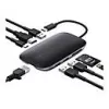 AUKEY CB-C71 hub USB-C 8 in 1, 3x USB-A 3.0, HDMI 4K@30Hz, Gigabit RJ45, SD/microSD, USB-C PD 100 W, cavo 0,15 m, alluminio, nero