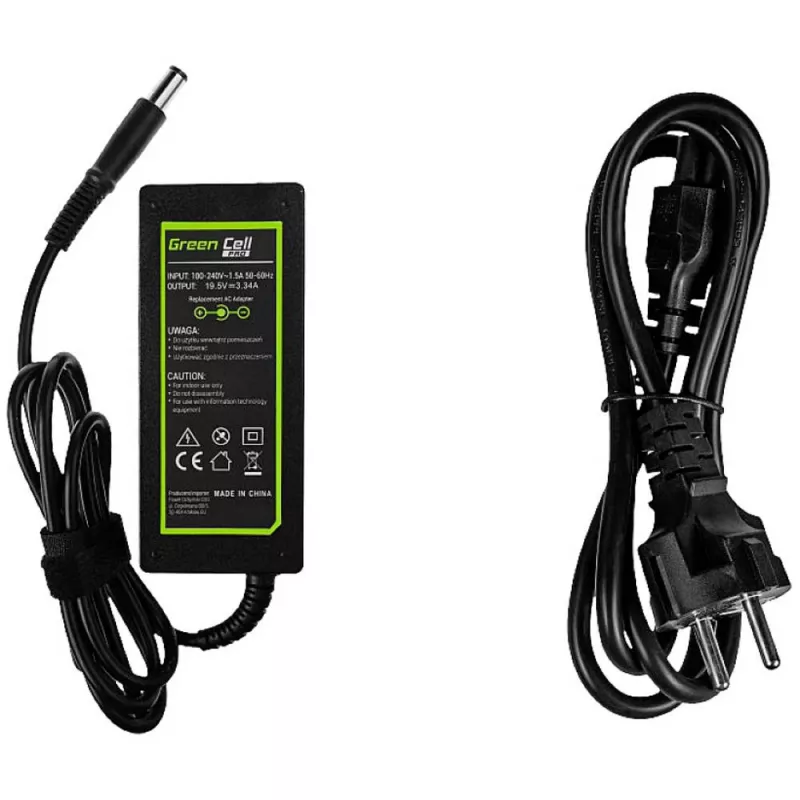 Alimentatore/adattatore AC Green Cell AD07AP per Dell 19,5V 3,34A 65W / 7,4mm-5,0mm
