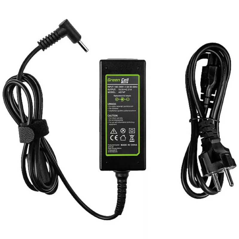 Alimentatore laptop AC-to-DC Green Cell AD74P 45W 19,5V 2,31A per uso interno, nero
