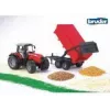 Modello trattore BRUDER Massey Ferguson 7480 con rimorchio ribaltabile