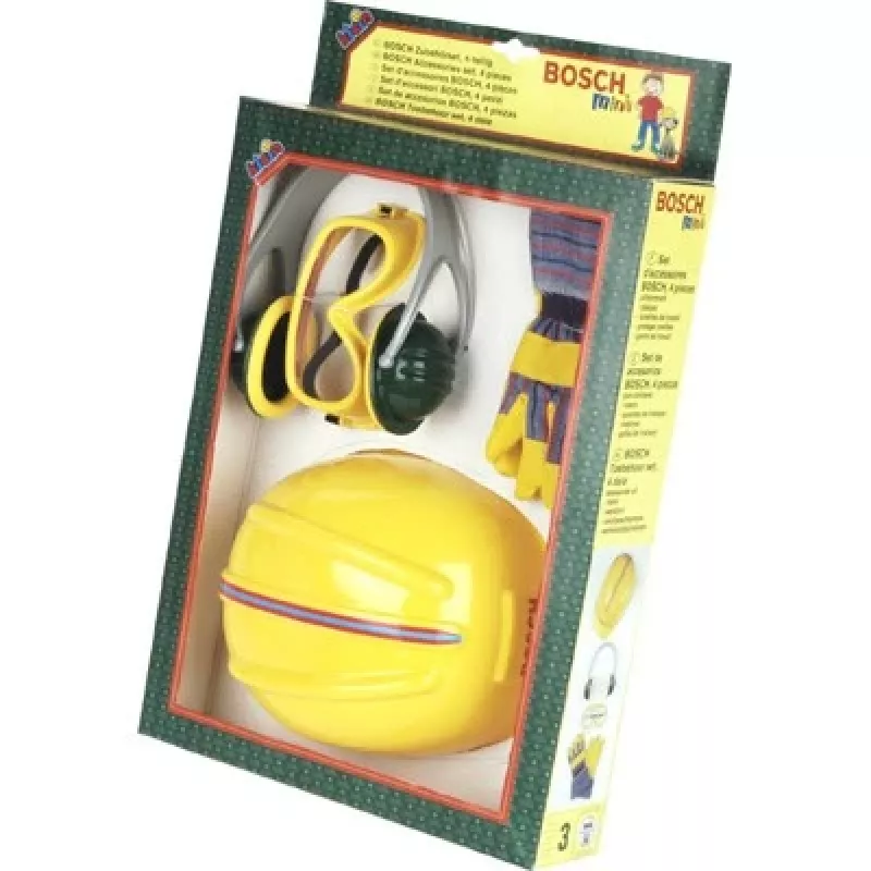 Theo Klein Bosch Set accessori B 4 pezzi con casco e guanti per bambini da 3 anni