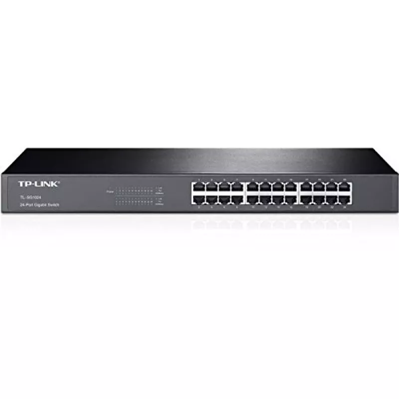 TP-Link Switch di rete rackmount 24 porte Gigabit, unmanaged, Gigabit Ethernet (10/100/1000), full duplex, montaggio a rack, 1U
