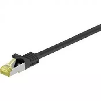 Cavo patch Wentronic Goobay Cat.7 raw, S/FTP (PiMF), nero, 0,5 m - LSZH senza alogeni, rame, connettore RJ45 (91581)