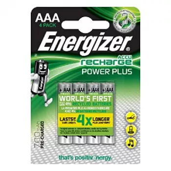 ENERGIZER BATTERY Accu Recharge Power Plus 700 mAh AAA HR3/4 batteria ricaricabile, 4 pz.