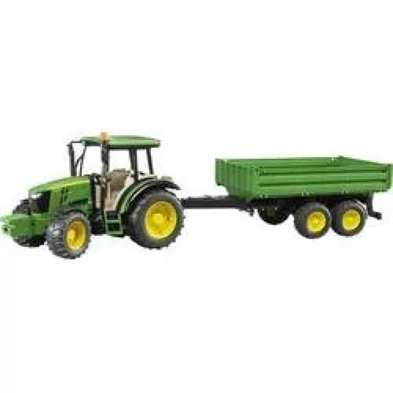 Modello trattore BRUDER John Deere 5115 M con rimorchio ribaltabile