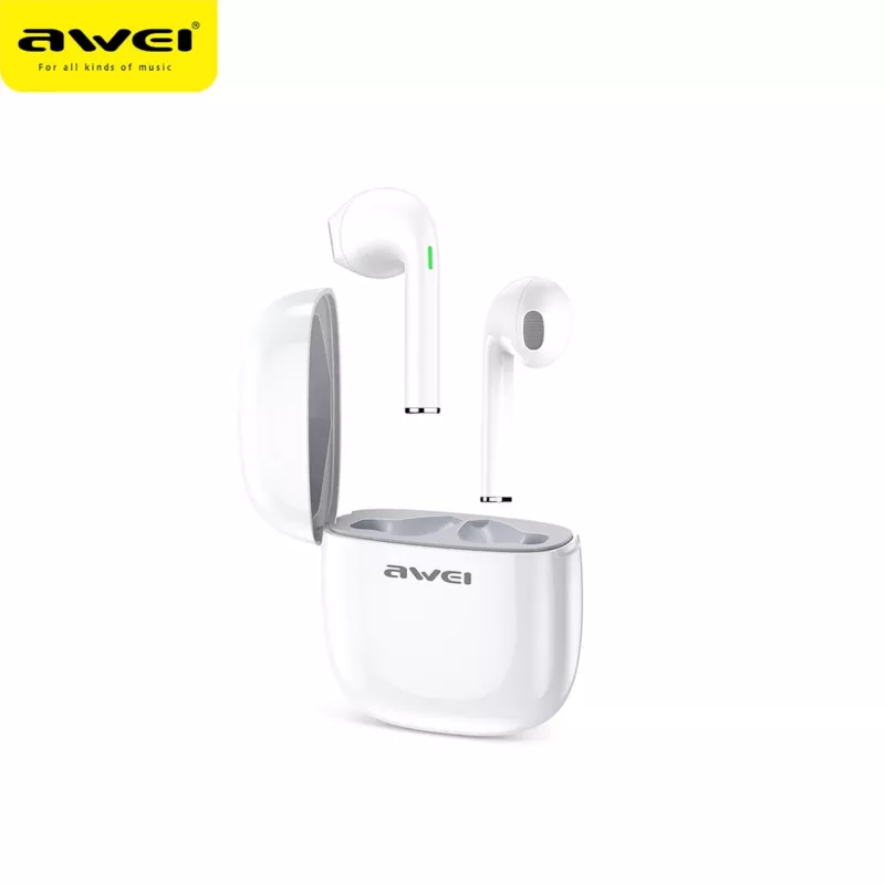 Auricolari Awei T28 TWS base di ricarica bianco