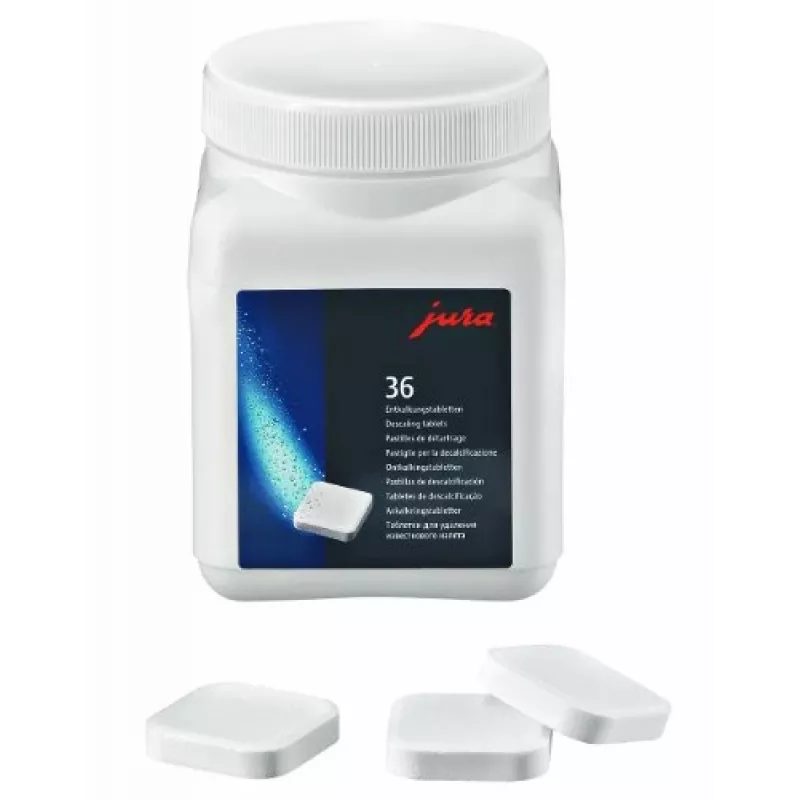 Pastiglie anticalcare Jura Descaler 70751 per macchine da caffè, 36 pastiglie in barattolo di plastica