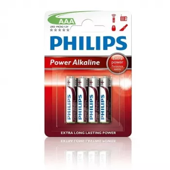 Batterie Philips Power Alkaline AAA, confezione da 4