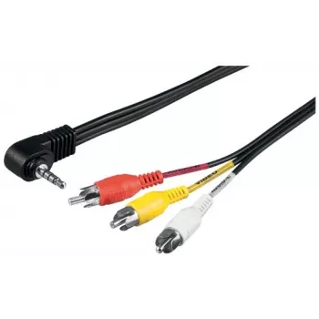 Cavo adattatore Wentronic Goobay jack 3,5 mm/RCA, 1,5 m - jack 3,5 mm maschio (4 poli, stereo) 90° > 3x RCA maschio (50209)