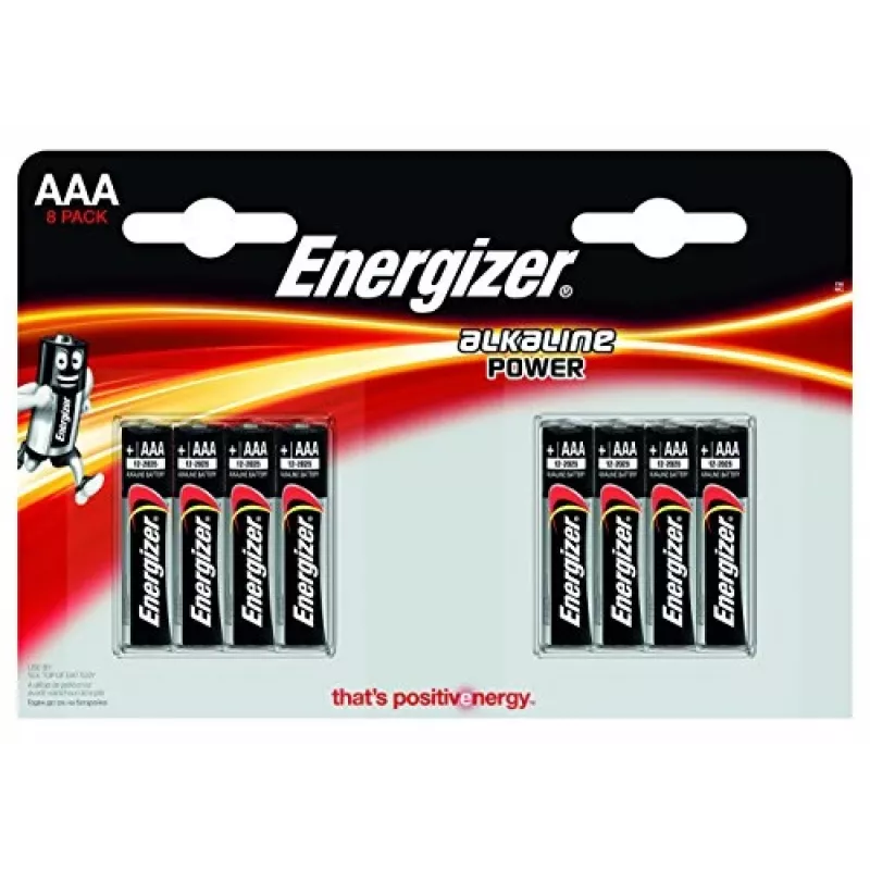 Batterie alcaline AAA Energizer E92 — blister da 8