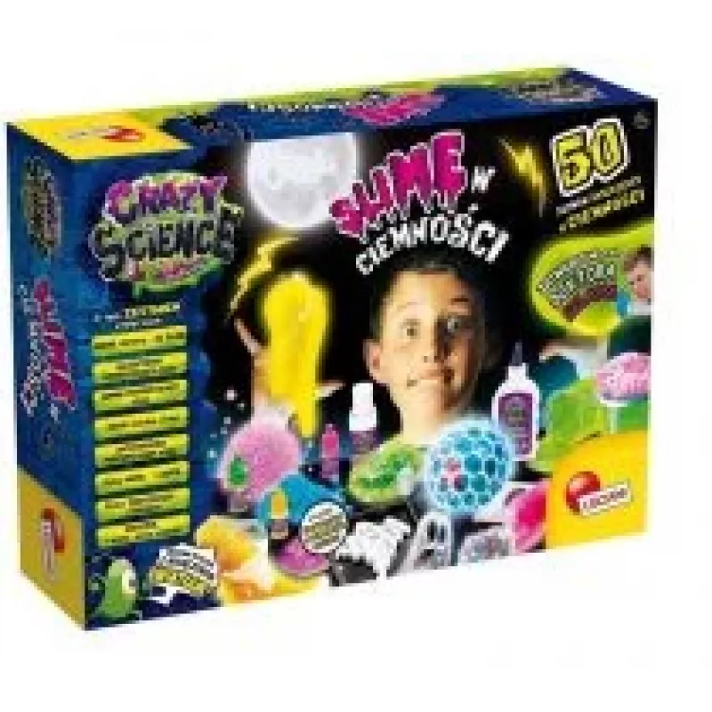 Kit scientifico Liscianigiochi Crazy Science Slime al buio 304-PL89239 — set di esperimenti con slime che brilla al buio