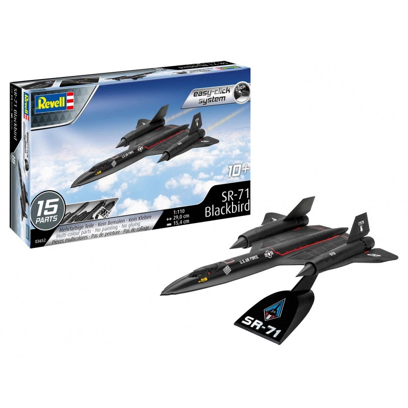 Revell scala 1/110 Lockheed SR-71 Blackbird Easy Click kit di montaggio