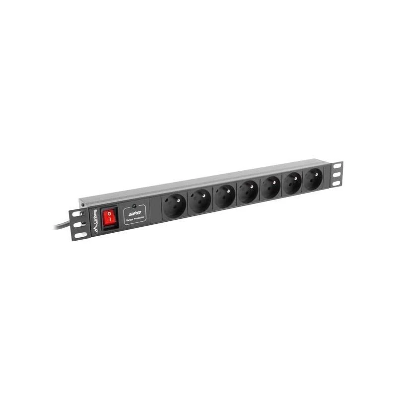 LANBERG PDU-07E-0200-IEC-BK PDU 1U 10A 7 prese francesi 2m nero