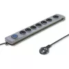 Protezione da sovratensione Qoltec 50167 grigio 8 prese AC 230V 1,8m