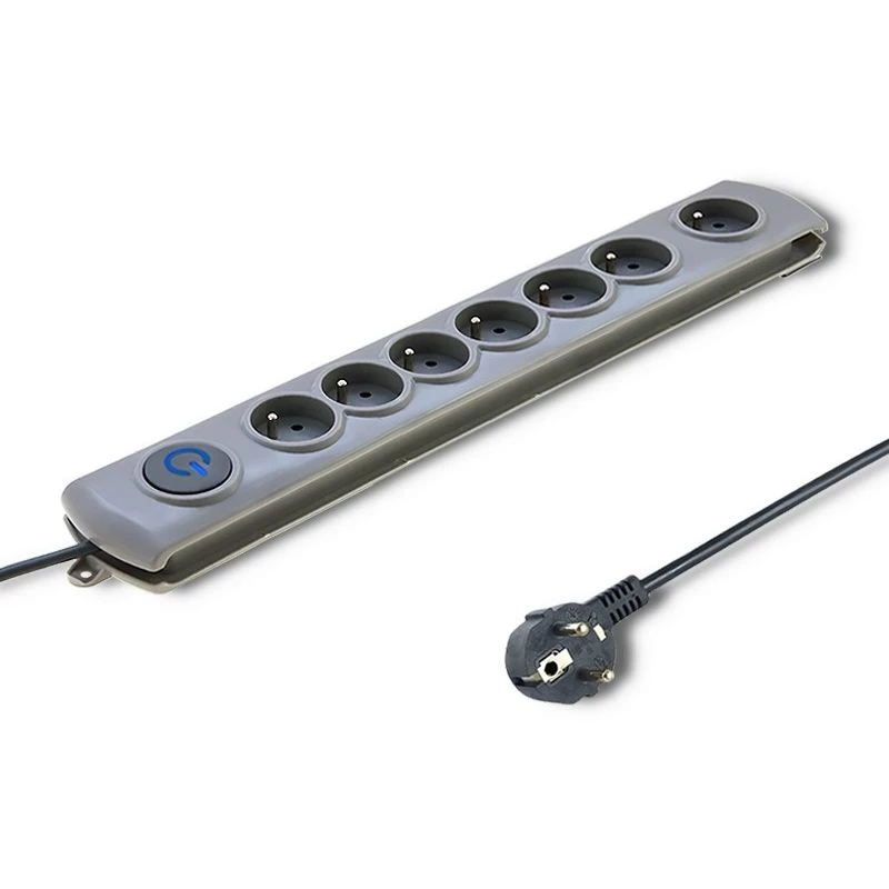 Protezione da sovratensione Qoltec 50167 grigio 8 prese AC 230V 1,8m