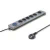 Protezione da sovratensione Qoltec 50165 grigio 6 prese AC 230 V 1,8 m