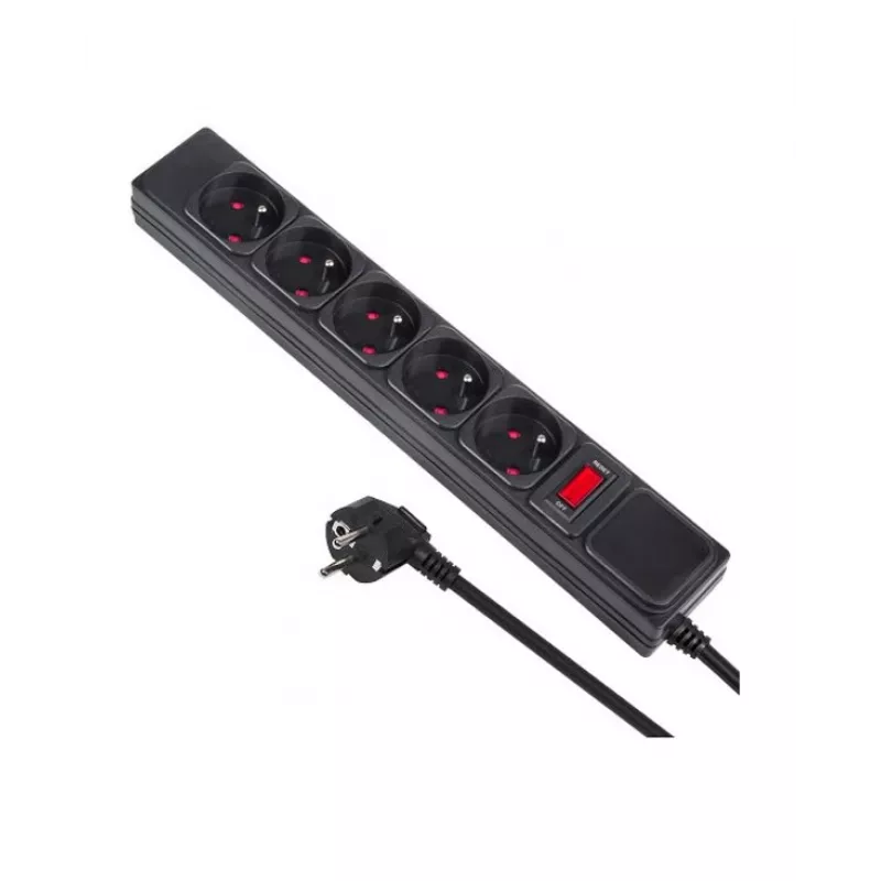 Prolunga elettrica Maclean MCE219 1,5 m 5 prese AC per interni nero