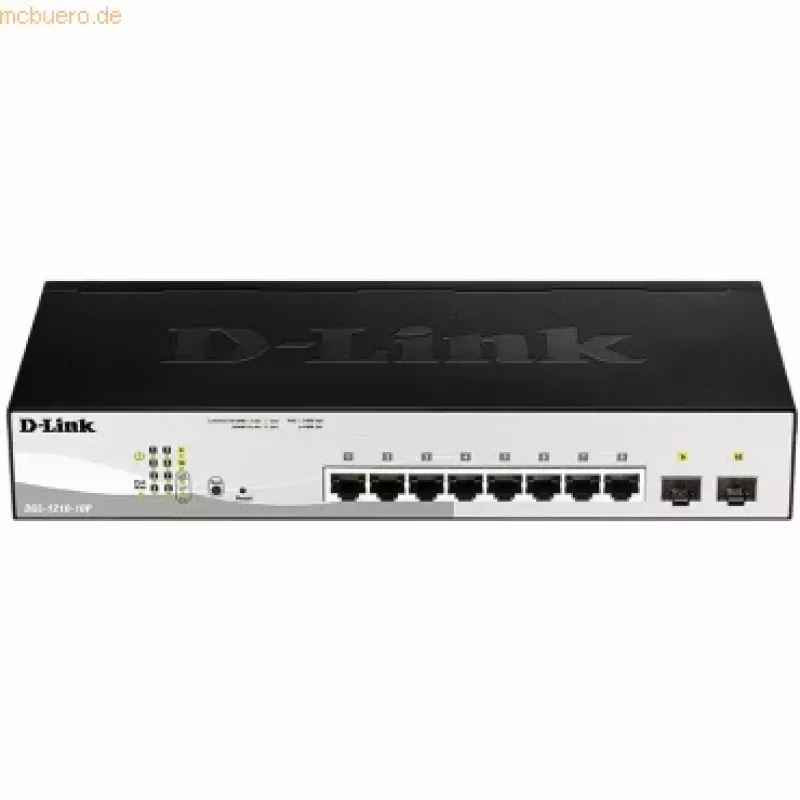 Switch D-Link DGS-1210-10P Managed L2 Gigabit Ethernet (10/100/1000) Power over Ethernet (PoE) 1U nero