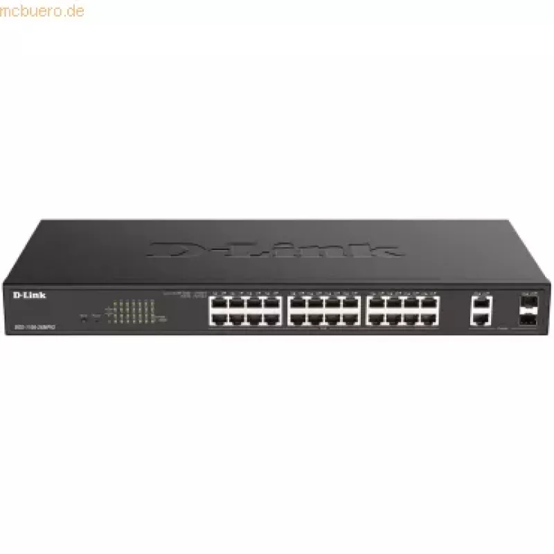 Switch di rete D-Link DGS-1100-26MPV2/E Managed L2 Gigabit Ethernet (10/100/1000) Power over Ethernet (PoE) nero