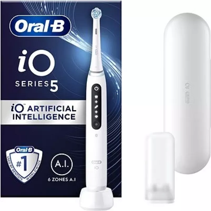 Oral B IO5 spazzolino elettrico con custodia Quite White 1 pz.