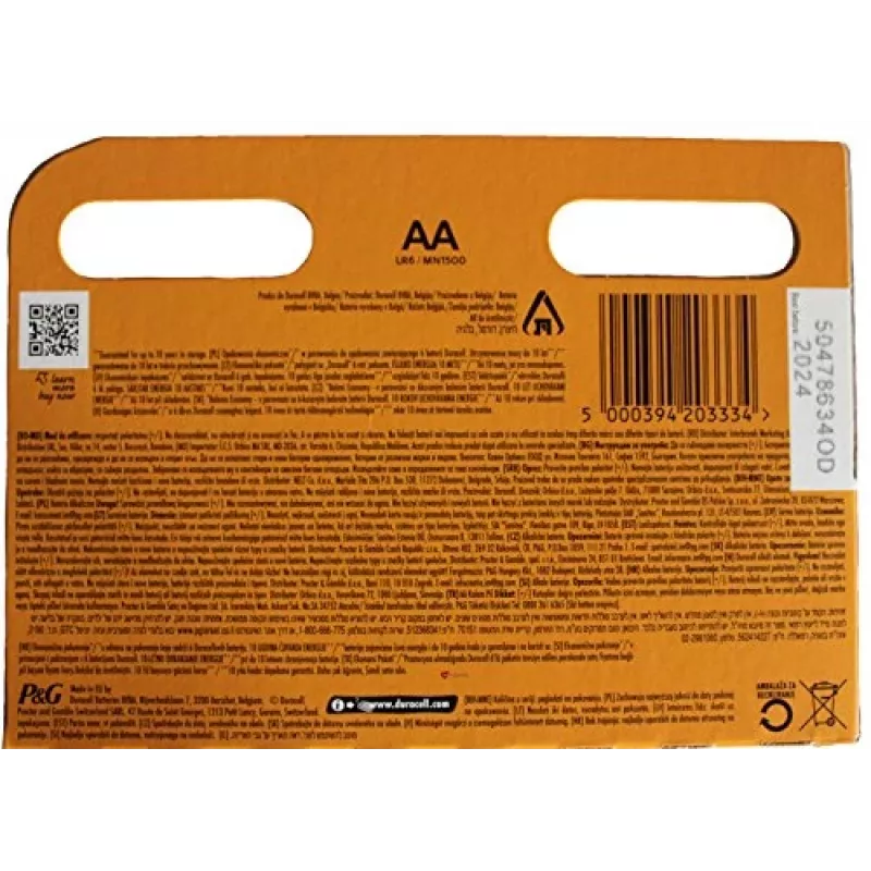 Batteria domestica Duracell monouso AA alcalina