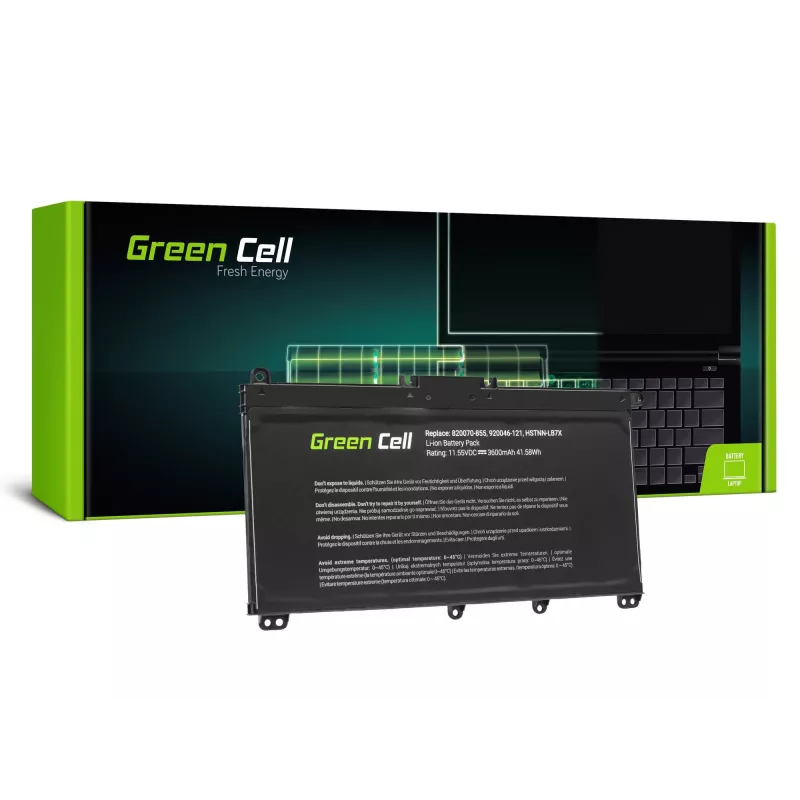 Batteria Green Cell HP145 per HP Pavilion (LiPo 3600 mAh, 11,55 V, nero)