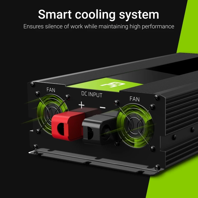 Inverter Green Cell INV10 2000 W, 12 V DC a 230 V AC, uscita Type-C, 50 Hz, nero
