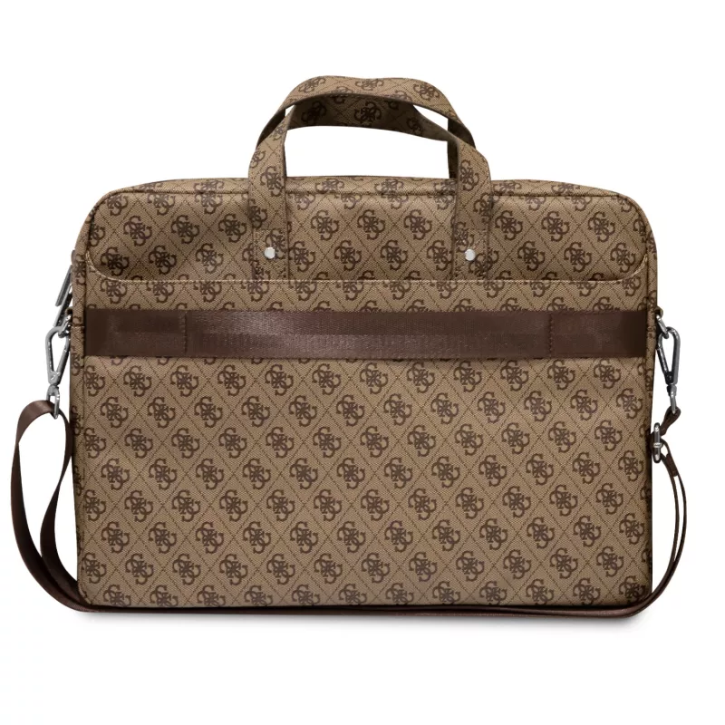 Borsa per laptop GUESS GUCB15P4TW 16 pollici marrone Saffiano con logo triangolo 4G