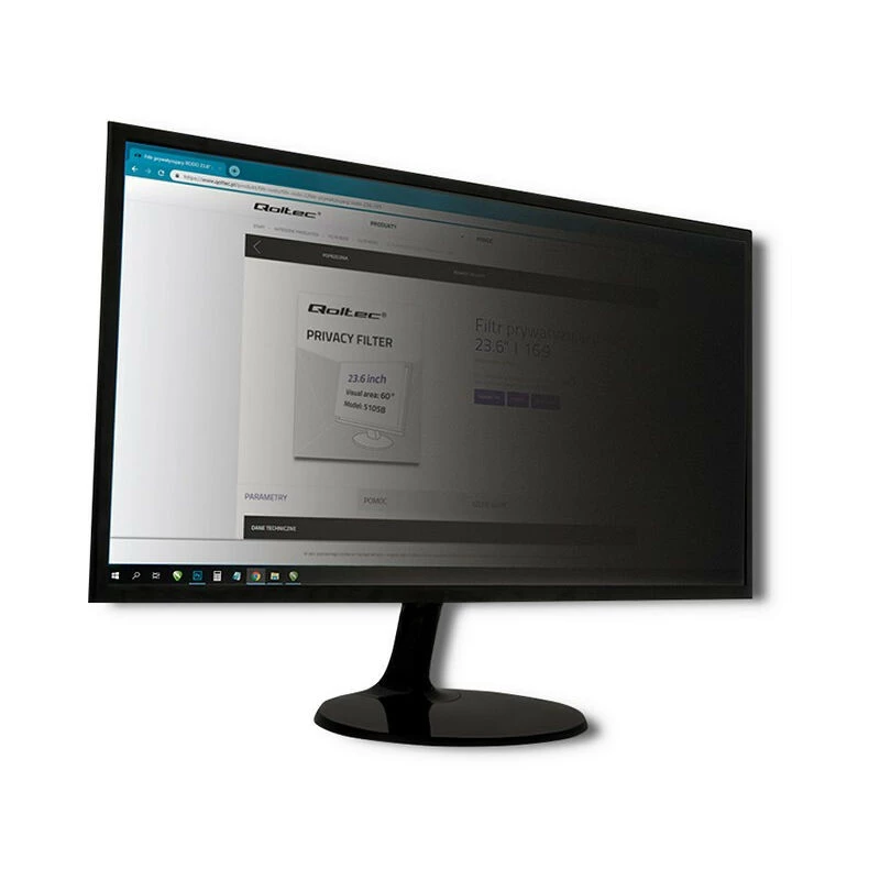 Filtro privacy Qoltec GDPR 23 | 16:9 | Eye Care | Panoramic
