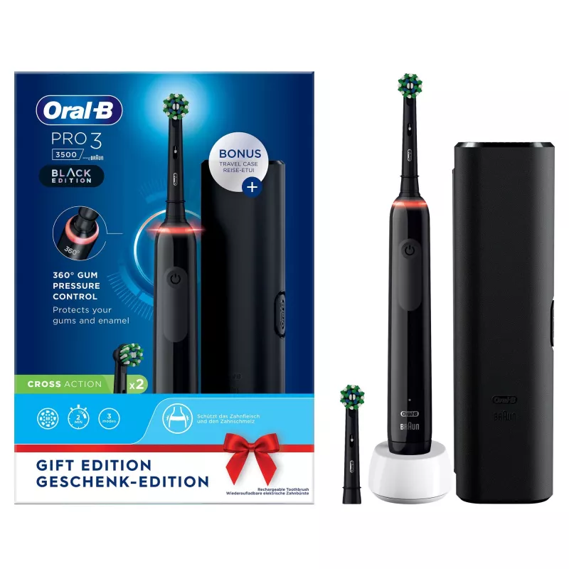 Oral-B Pro 3 3500 spazzolino elettrico rotante per adulti nero